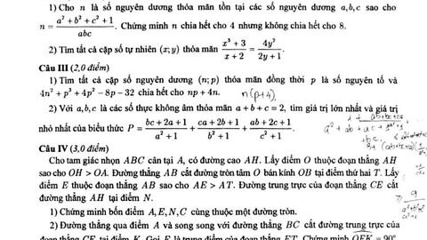 Đề môn Toán chuyên thi vào lớp 10 tại Hà Nội năm 2026