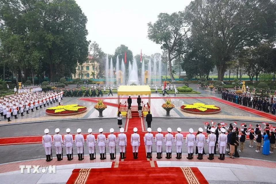 Thủ tướng Phạm Minh Chính chủ trì lễ đón Thủ tướng Singapore Thủ tướng Phạm Minh Chính chủ trì lễ đón Thủ tướng Singapore