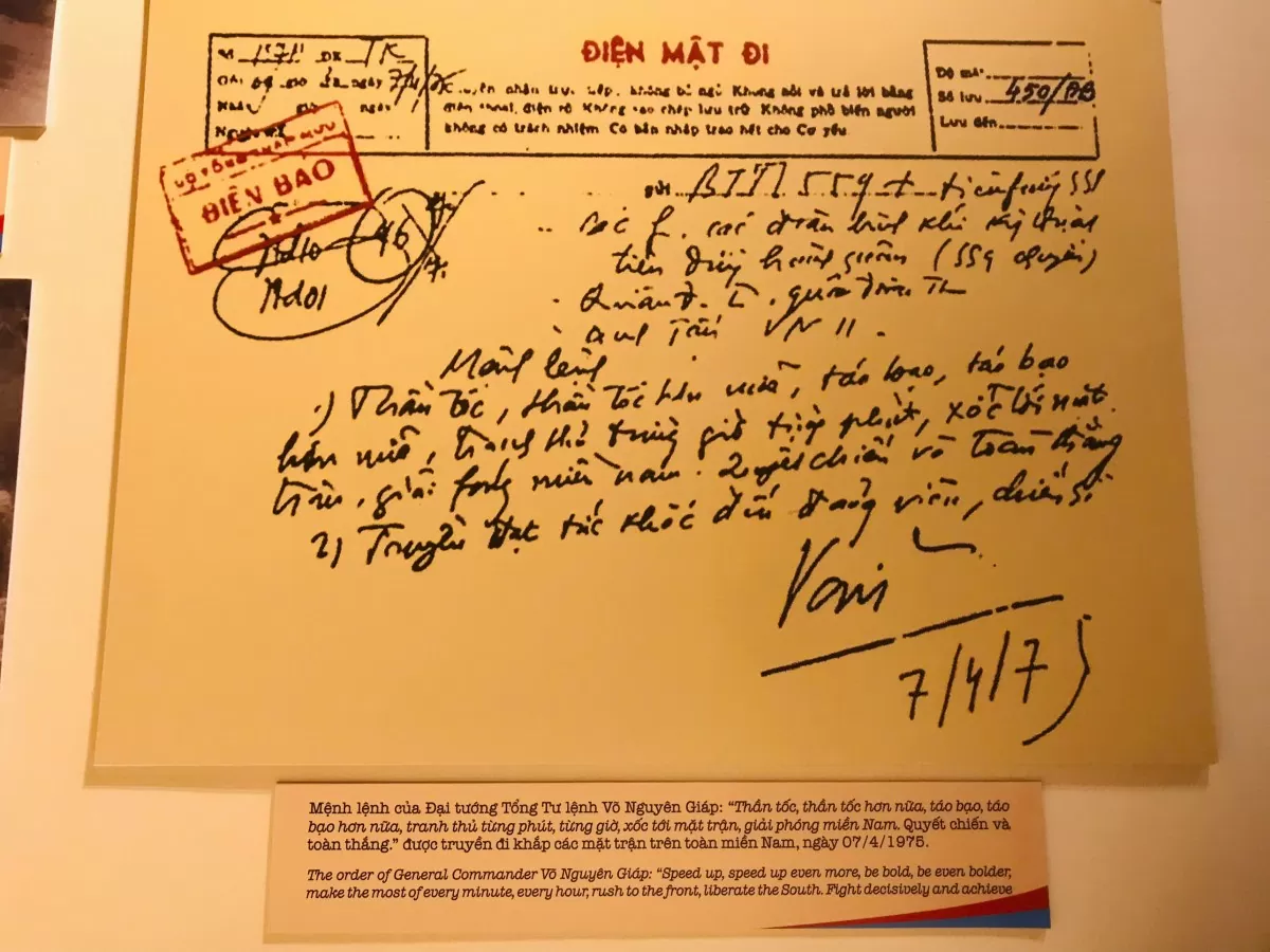 Mệnh lệnh của Đại tướng Tổng tư lệnh Võ Nguyên Giáp