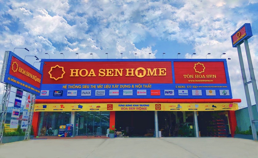 Siêu thị Vật liệu xây dựng và Nội thất Hoa Sen Home tại Bình Dương.