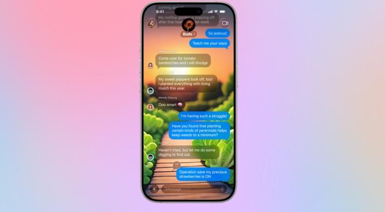Apple cập nhật ứng dụng Messages với khả năng thay đổi hình nền trò chuyện (Ảnh: Apple)