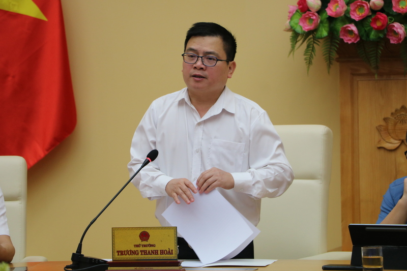 Thứ trưởng Bộ Công Thương Trương Thanh Hoài phát biểu. Ảnh Hán Hiển