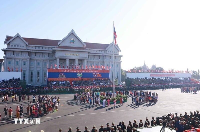 Quang cảnh Lễ kỷ niệm 50 năm Quốc khánh Lào. Ảnh: Thống Nhất/TTXVN