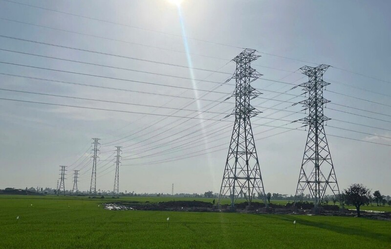 Công trình Lộ ra trạm 220kV Châu Thành, tỉnh An Giang hoàn thành trong tháng 1/2026. Ảnh: EVNSPC