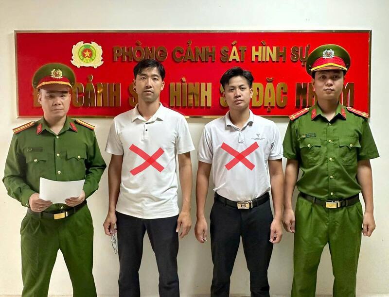 Các đối tượng Vũ Tùng Lâm và Nguyễn Văn Tài. Ảnh: Công an TP Hải Phòng