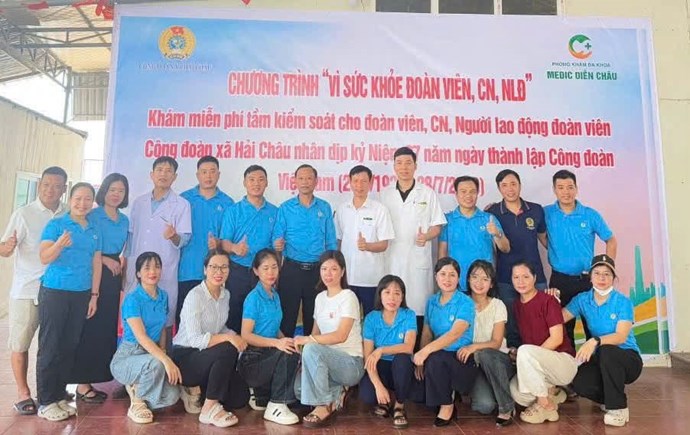 Khám sức khoẻ miễn phí cho gần 100 đoàn viên, người lao động tại xã Hải Châu