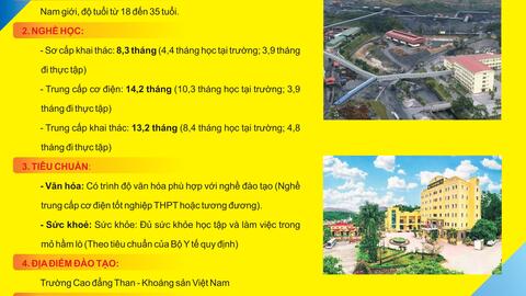 Công ty than Nam Mẫu - TKV thông báo tuyển sinh các nghề mỏ hầm lò năm 2024