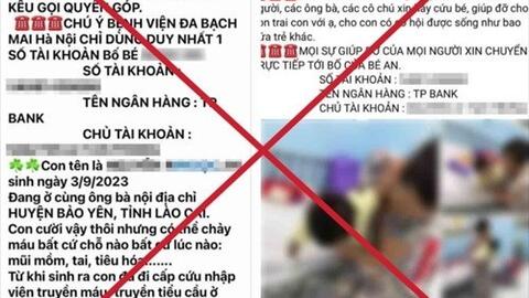 Xuất hiện nhiều fanpage giả danh bệnh viện kêu gọi ủng hộ lừa đảo ở Hưng Yên