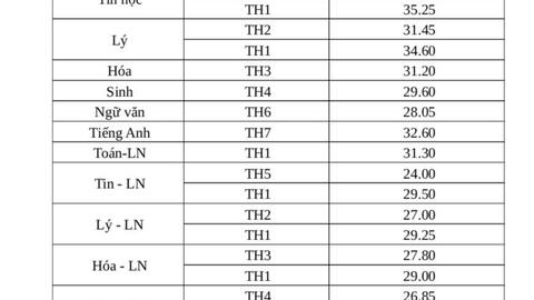 Điểm chuẩn lớp 10 Trường Phổ thông Năng khiếu cao nhất 37,55 điểm