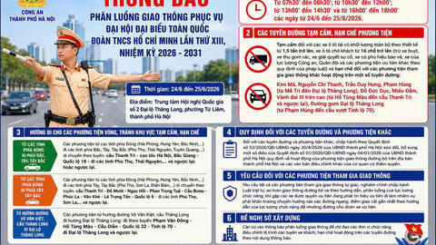 Tạm cấm, hạn chế phương tiện trên nhiều tuyến đường ở Hà Nội ngày 24 - 25/6