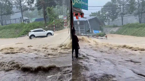Lào Cai ngập cục bộ sau mưa lớn, nhiều tuyến đường chìm trong nước