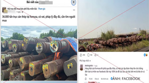 Formosa Hà Tĩnh cảnh báo tin giả rao bán 36.000 tấn thép