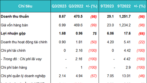 TCO đảo chiều báo lãi quý 3 nhưng kinh doanh vẫn lẹt đẹt
