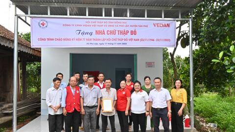 Vedan Việt Nam trao tặng nhà Chữ thập đỏ tại Đồng Nai