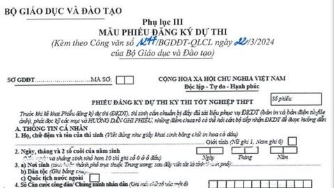 Hướng dẫn ghi phiếu dự thi tốt nghiệp THPT năm 2024