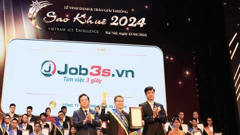 Nền tảng tuyển dụng Job3s.vn vinh dự nhận Giải thưởng Sao Khuê 2024