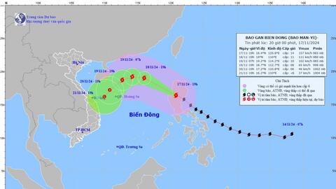 Bão Man-yi giảm 2 cấp sau khi đi vào đất liền đảo Luzon