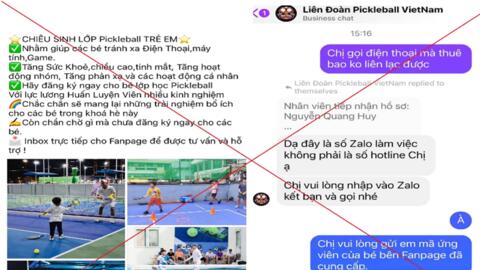 Cảnh báo giả mạo “Liên đoàn Pickleball Việt Nam” để lừa đảo
