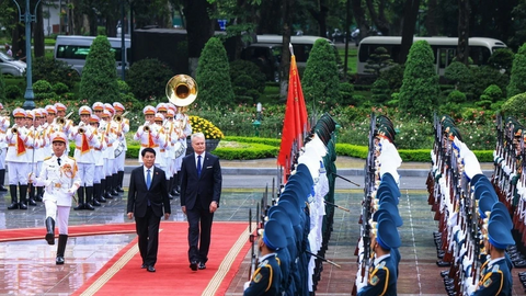 Chủ tịch nước Lương Cường chủ trì lễ đón Tổng thống Litva