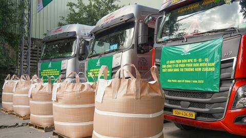 Phân bón Miền Nam xuất khẩu lô hàng đầu tiên sang New Zealand