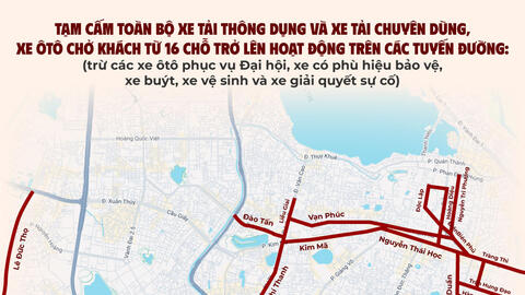 Lịch cấm đường ở Hà Nội từ 19.1 đến 25.1 phục vụ Đại hội Đảng