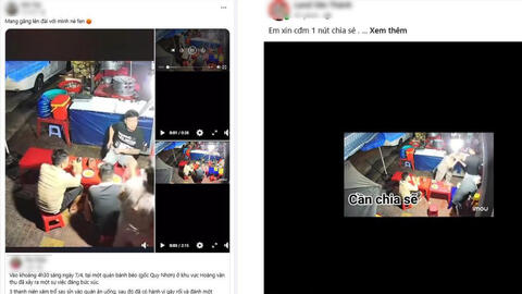 Công an xác minh clip gã đàn ông hành hung phụ nữ lớn tuổi ở quán ăn vỉa hè