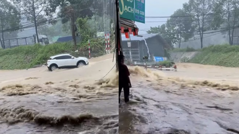 Lào Cai ngập cục bộ sau mưa lớn, nhiều tuyến đường chìm trong nước