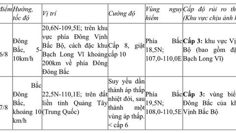 Bão số 4 gây gió mạnh, giật cấp 10 trên Vịnh Bắc Bộ