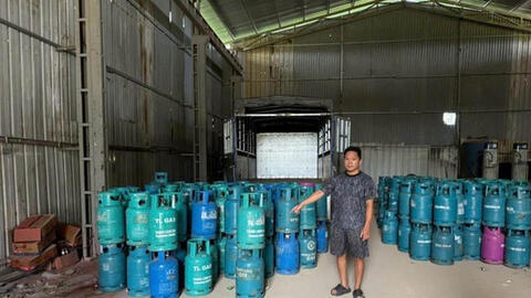 Phát hiện đường dây san chiết, phân phối LPG giả mạo nhãn hiệu quy mô lớn