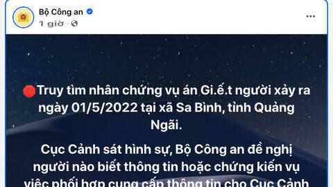 Cục Cảnh sát hình sự tìm nhân chứng vụ án mạng xảy ra hơn 4 năm trước