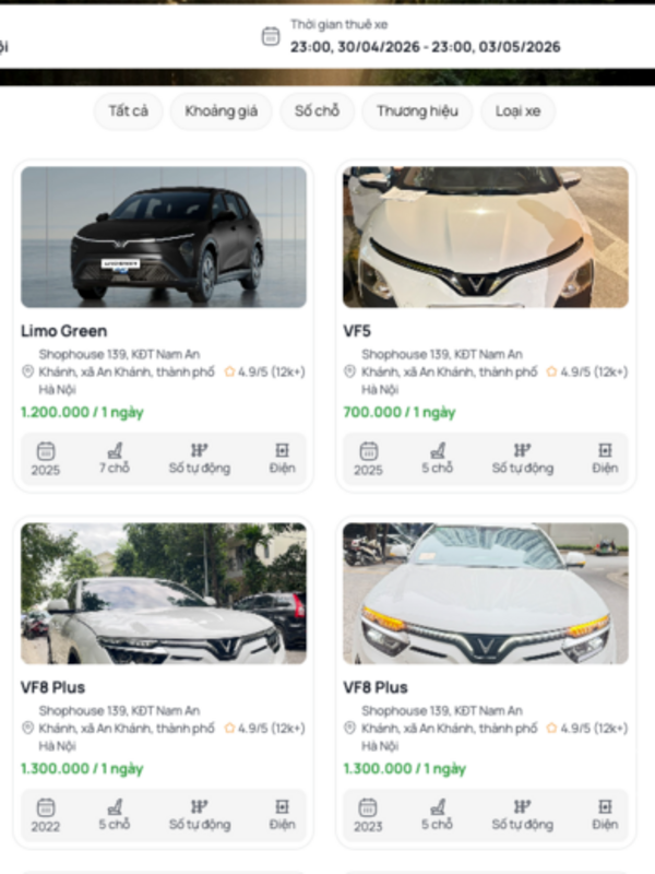 Thuê xe tự lái dịp 30/4 - 1/5: Nhu cầu tăng mạnh, nhiều nơi kín lịch