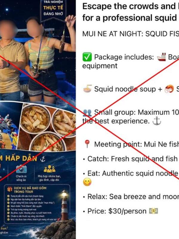 Ẩn họa từ những tour câu mực đêm được quảng cáo trên mạng