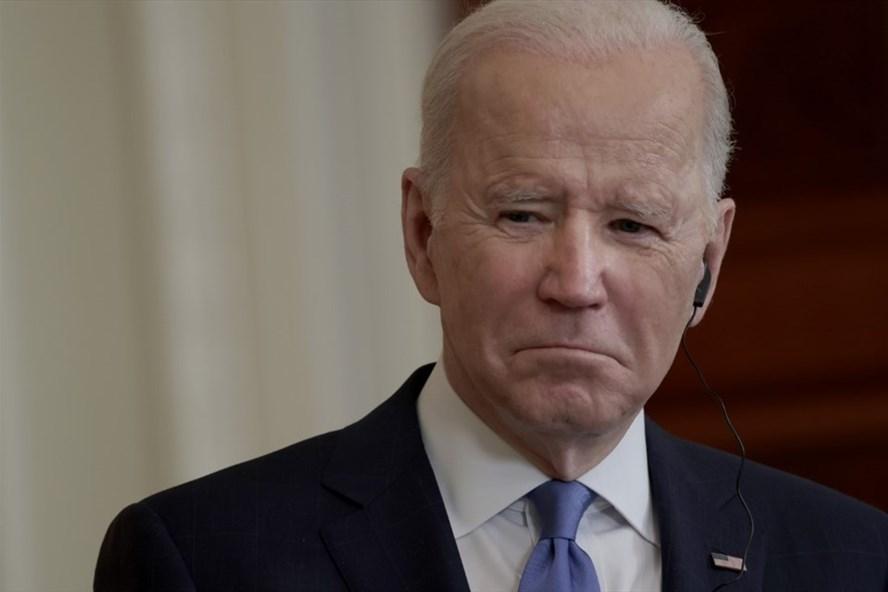 Tổng thống Joe Biden công bố kịch bản Mỹ thực hiện khi Nga tấn công Ukraina trong cuộc họp báo ngay 7/2. Ảnh: AFP.