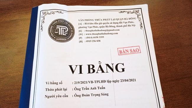 Gia đình bà Hồng đã lập Vi bằng.