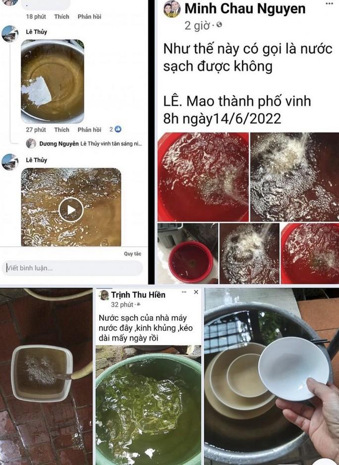 Người dân hoang mang phải ánh tình trạng nước máy bẩn trên mạng xã hội. Ảnh: Facebook.