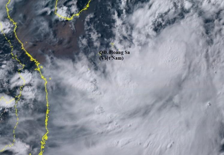 Hôm 30/6, Biển Đông đã hứng cơn bão đầu tiên của năm nay với tên quốc tế là Chaba. Ảnh: NICT.