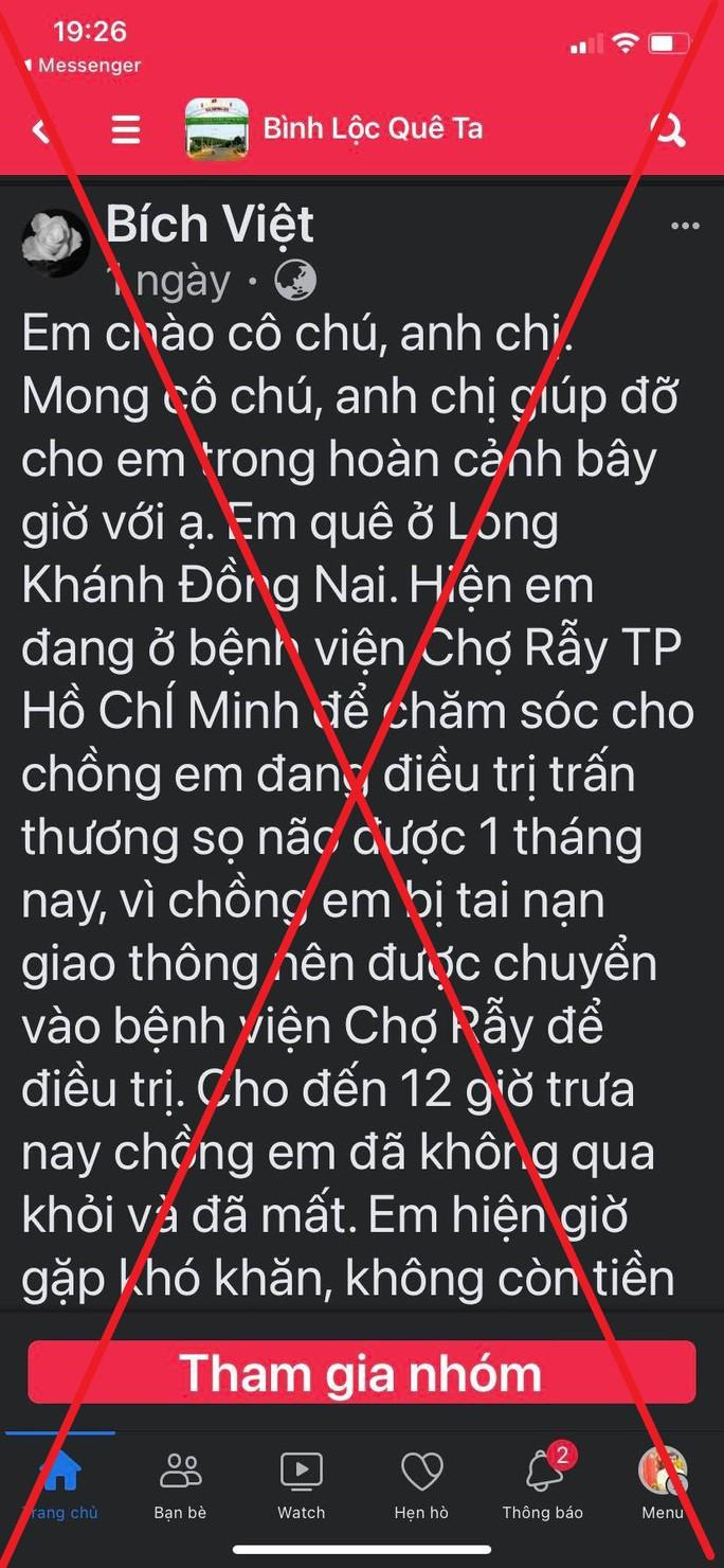 Bệnh viện Chợ Rẫy phát thông tin khẩn cảnh báo giả mạo kêu gọi giúp đỡ - Ảnh 1.