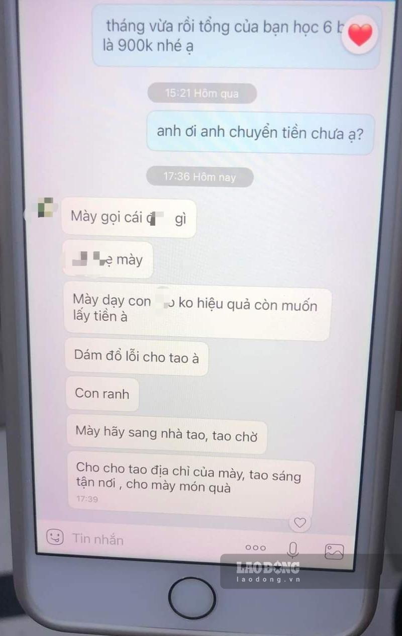 Sau nhiều lần hỏi về vấn đề nhận lại tiền gia sư Ngọc Linh bị phụ huynh đe dọa.  ( Ảnh nhân vật cung cấp)