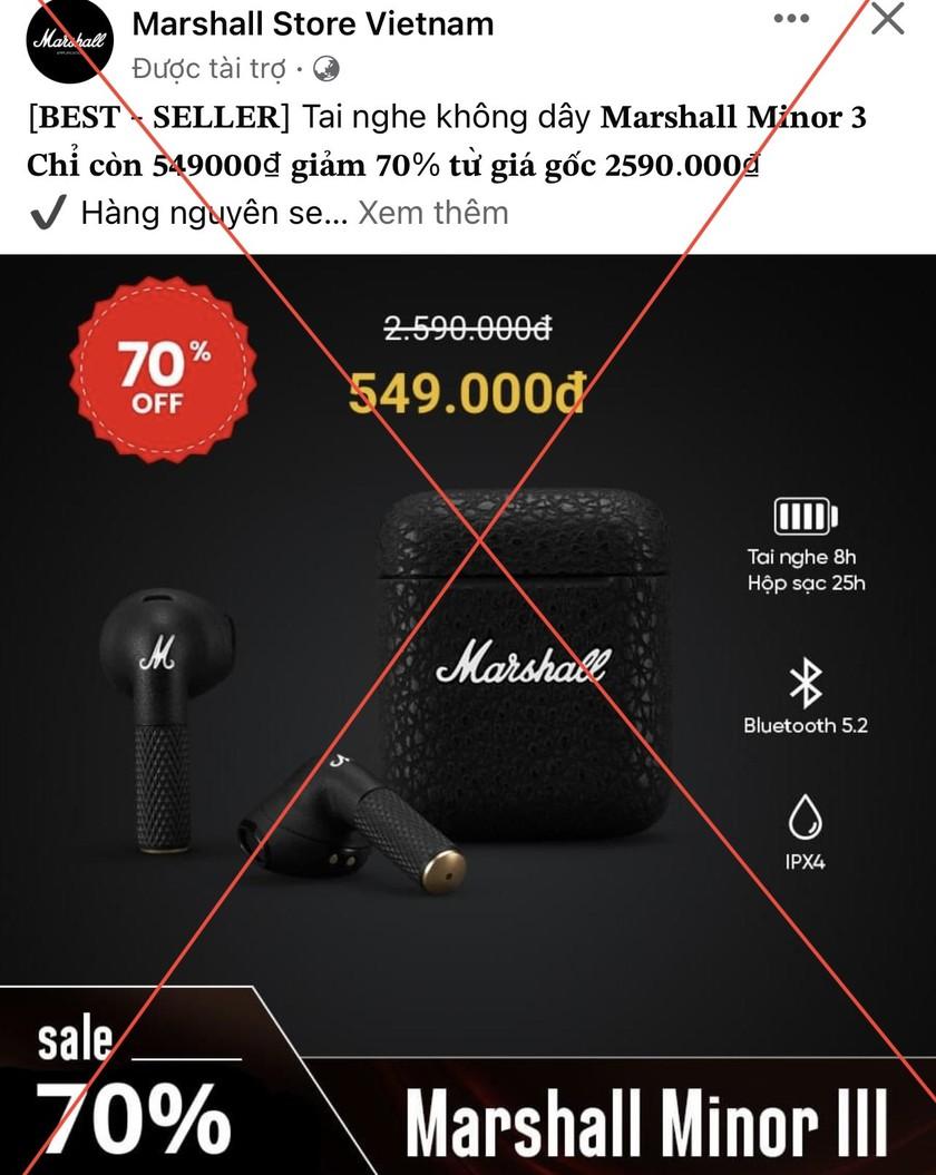 Fanpage Marshall Store VietNam này là giả ảnh 3