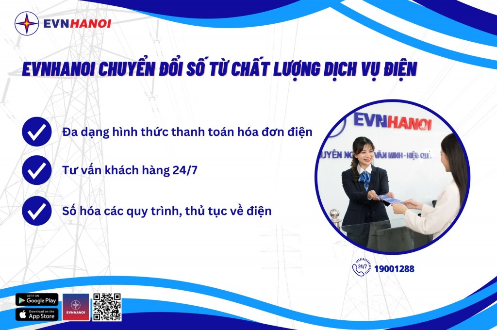 EVNHANOI chuyển đổi số từ chất lượng dịch vụ điện