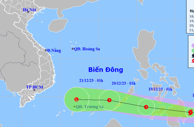 Hướng di chuyển của bão Jelawat