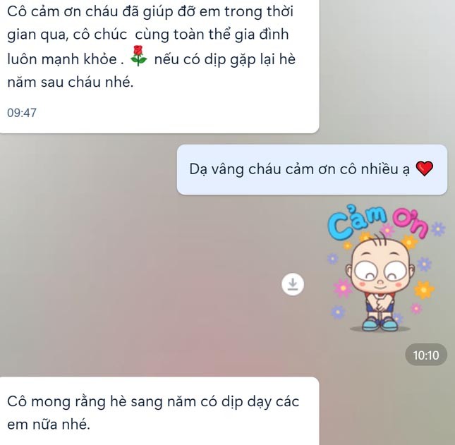 Những lời cảm ơn từ các mẹ tại làng trẻ SOS là động lực để Mai tiếp tục hành trình gieo con chữ.