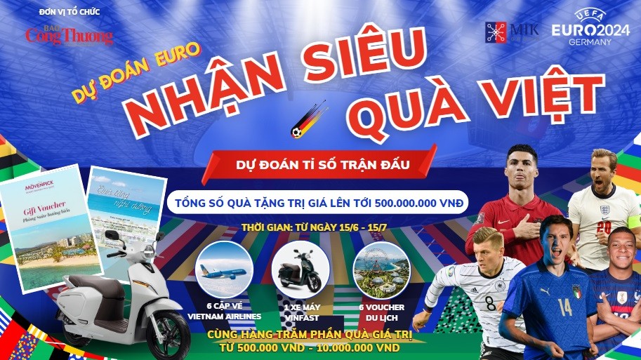 Công bố kết quả 'Dự đoán EURO - Nhận siêu quà Việt' ngày 1/7