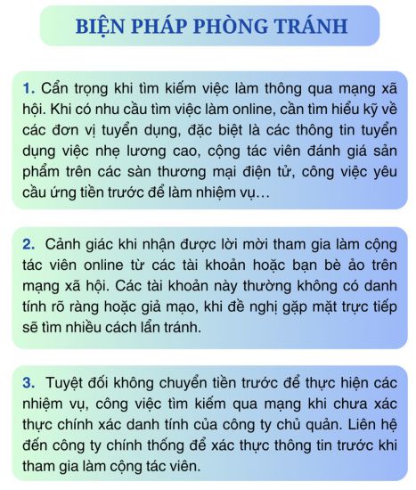 Bộ Công an đưa ra biện pháp phòng tránh lừa đảo việc làm. Ảnh: Bộ Công an