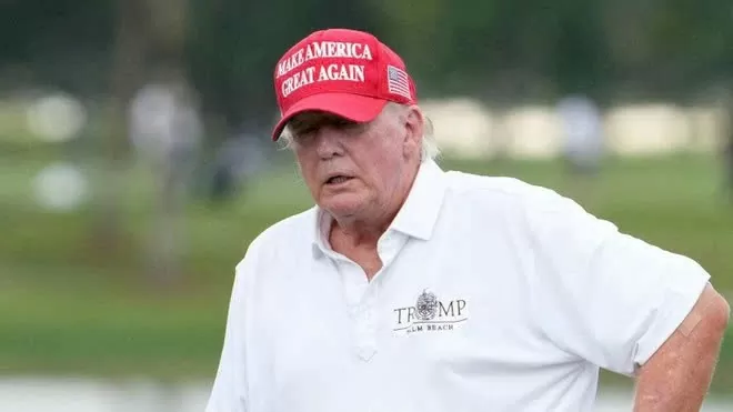 Cựu Tổng thống Mỹ Donald Trump tại sân golf trong vụ ám sát. Ảnh: CNN