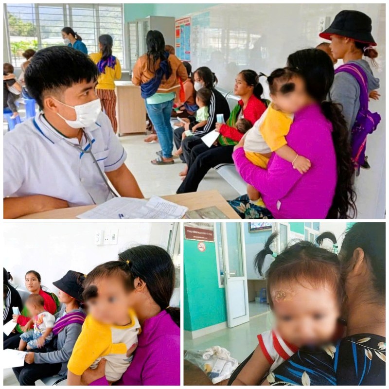 Một bệnh nhi ở Phước Sơn, Quảng Nam có vết chàm lớn trên mặt, được y sĩ Trúc hỗ trợ đưa đi phẫu thuật miễn phí tại  Trường Đại học Y dược Huế. Ảnh: Nguyễn Hoàng