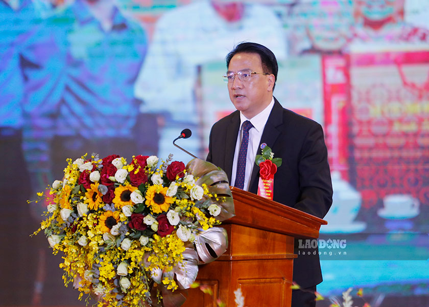 Ông Phạm Giang Nam - Giám đốc Sở Y tế Điện Biên phát biểu tại lễ kỷ niệm. Ảnh: Quang Đạt