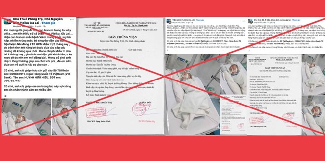Tái diễn thủ đoạn giả mạo giấy tờ bệnh viện kêu gọi từ thiện. Ảnh: BVCC