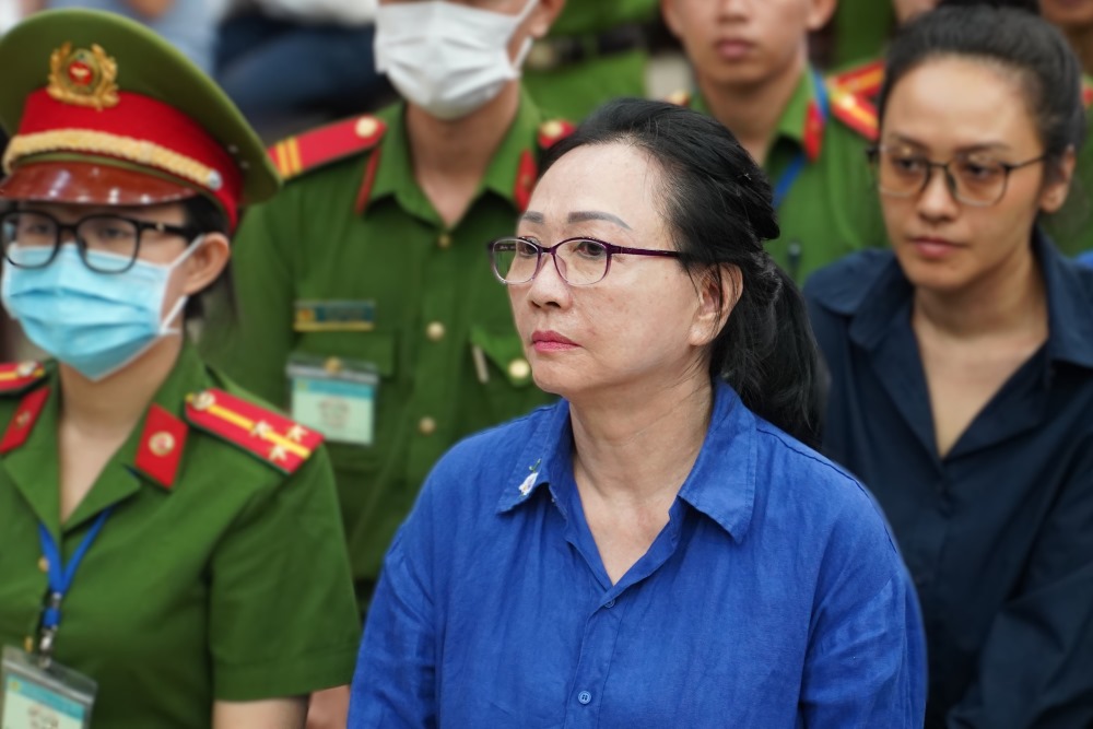 Bị cáo Trương Mỹ Lan tại phiên tòa sáng nay.