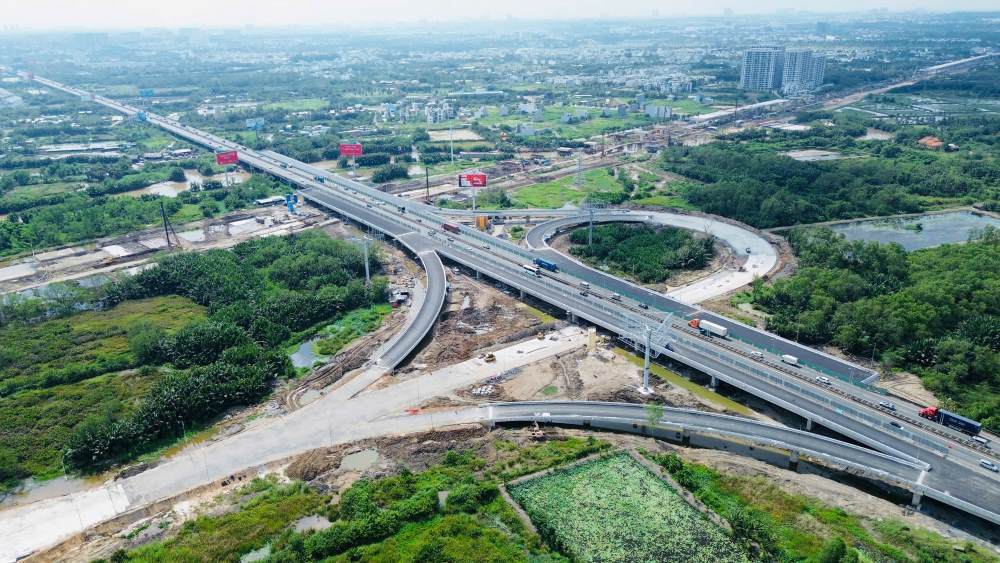 Nút giao cao tốc TPHCM - Long Thành và Vành đai 3 TPHCM. Ảnh: Anh Tú